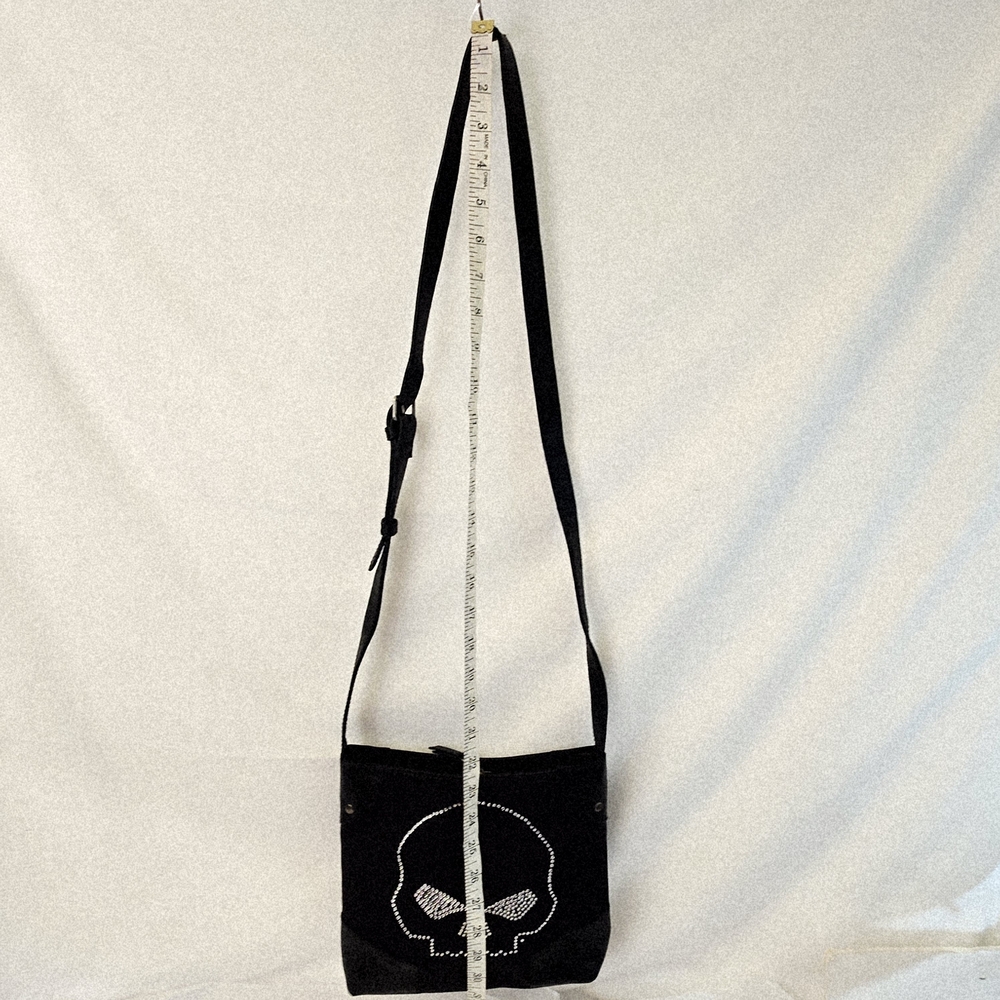 Harley Davidson Skull Bling Adjust Leather Strap Crossbody NWT - Picture 6 of 12